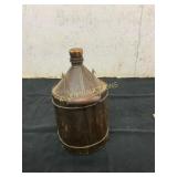 Vintage Metal and Wood Oil Can with Handle