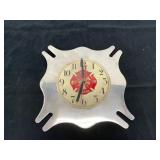 Firefighter-Themed Metal Wall Clock