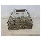 Metal Milk Bottle Carrier with Eight Bottles
