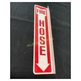 Tin Fire Hose Flanged Sign