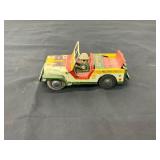 Vintage Tin Military Police Jeep Toy