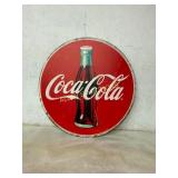 Round Tin Coca-Cola Advertising Sign