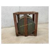 Metal Barrel in Wooden Crate