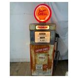 Vintage Shell Gas Pump With Globe