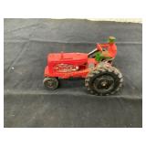 Red Cast Iron Tractor with Driver Figure