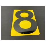 Double-Sided Yellow and Black Number Sign