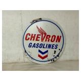 Chevron Gasolines Tin Sign