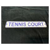 Tin Tennis Court Sign