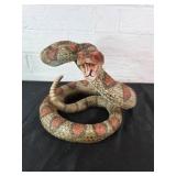 Textured Rattlesnake Sculpture with Colored Detail