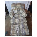 Upholstered Armchair with Ottoman