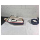 Ceramic Boat with Attached Tube Display Piece