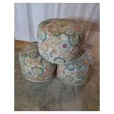 Three Patterned Bean Bag Ottomans