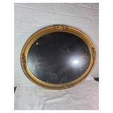 Gold-Plated Oval Wall Mirror