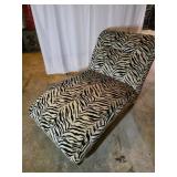 Zebra Print Upholstered Lounge Chair