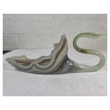 Blown Glass Swan with Multicolor Swirls