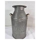 Galvanized Milk Jug with Embossed Design