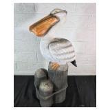 Painted Pelican Yard Art on Dock Post Base