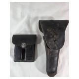 Leather Revolver Holster and Magazine Holder