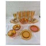 Orange Carnival Glass Tableware
