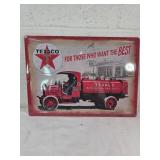 Texaco Metal Sign with Vintage Truck Design