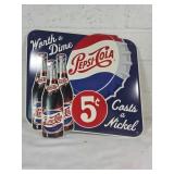 Pepsi-Cola Metal Advertising Sign