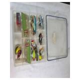 Plastic Tackle Box with Assorted Fishing Lures