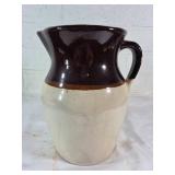 Stoneware Ceramic Pitcher with Brown Glaze