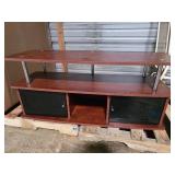 Two-Tier Wood and Metal TV Stand
