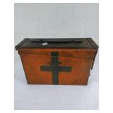 Metal Ammo Can with Painted Cross Markings