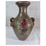 Ceramic Pottery Vase with Applied Handles