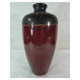 Red and Black Glazed Ceramic Vase