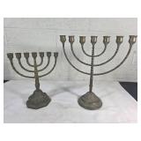 Brass Menorah Candle Holders