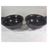 Black Carved Ceramic Bowls