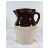Stoneware Ceramic Pitcher with Brown Glaze