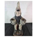 Cement Garden Gnome with Planter Bowls
