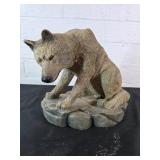 Wolf Statue on Textured Base