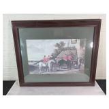 Framed Equestrian Scene with Matting