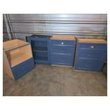 Blue Kitchen Island Drawer Units with Soft-Close D