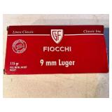 Fiocchi 9mm Luger FMJ Ammunition, 115 gr