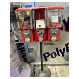 Red Triple-Head Coin-Operated Vending Machine