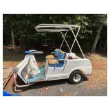 Vintage Electric Golf Cart with Canopy Frame