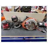 Power Tools Including Sander, Router, Saw, and Dri