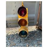 Yellow Metal Three-Light Traffic Signal