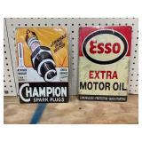 Metal Advertising Signs: Champion and Esso