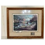 Framed Ken Zylla Print ï¿½Nary a Careï¿½ with Stamp