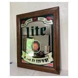 Framed Lite Beer Advertising Mirror