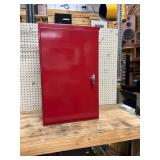 Red Metal Wall-Mounted Storage Cabinet