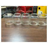 5 Northwestern Glass Candy Jars