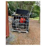 Metal Storage Cage Filled With Miscellaneous Tools