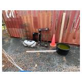 Lot with Tank, Racks, and Miscellaneous Items